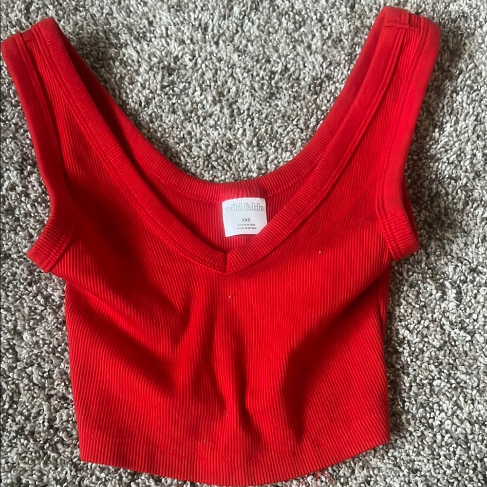 Wild Fable Red Sleeveless Ribbed Tank